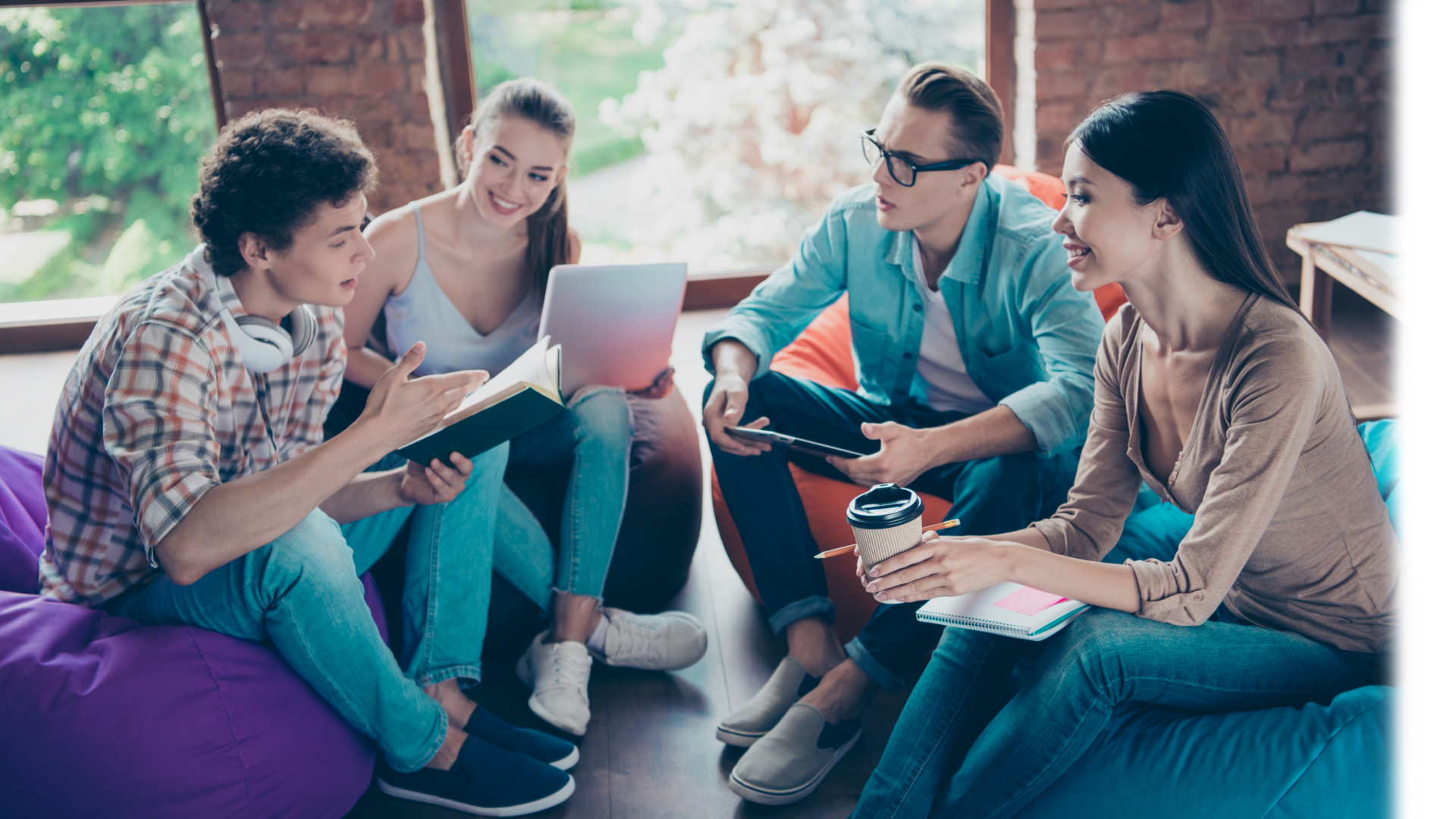 students talking and hanging out